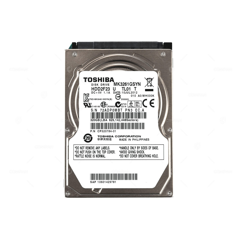 MK3261GSYN TOSHIBA HARD DRIVE 320GB  7.2K  3G 2.5 SATA2